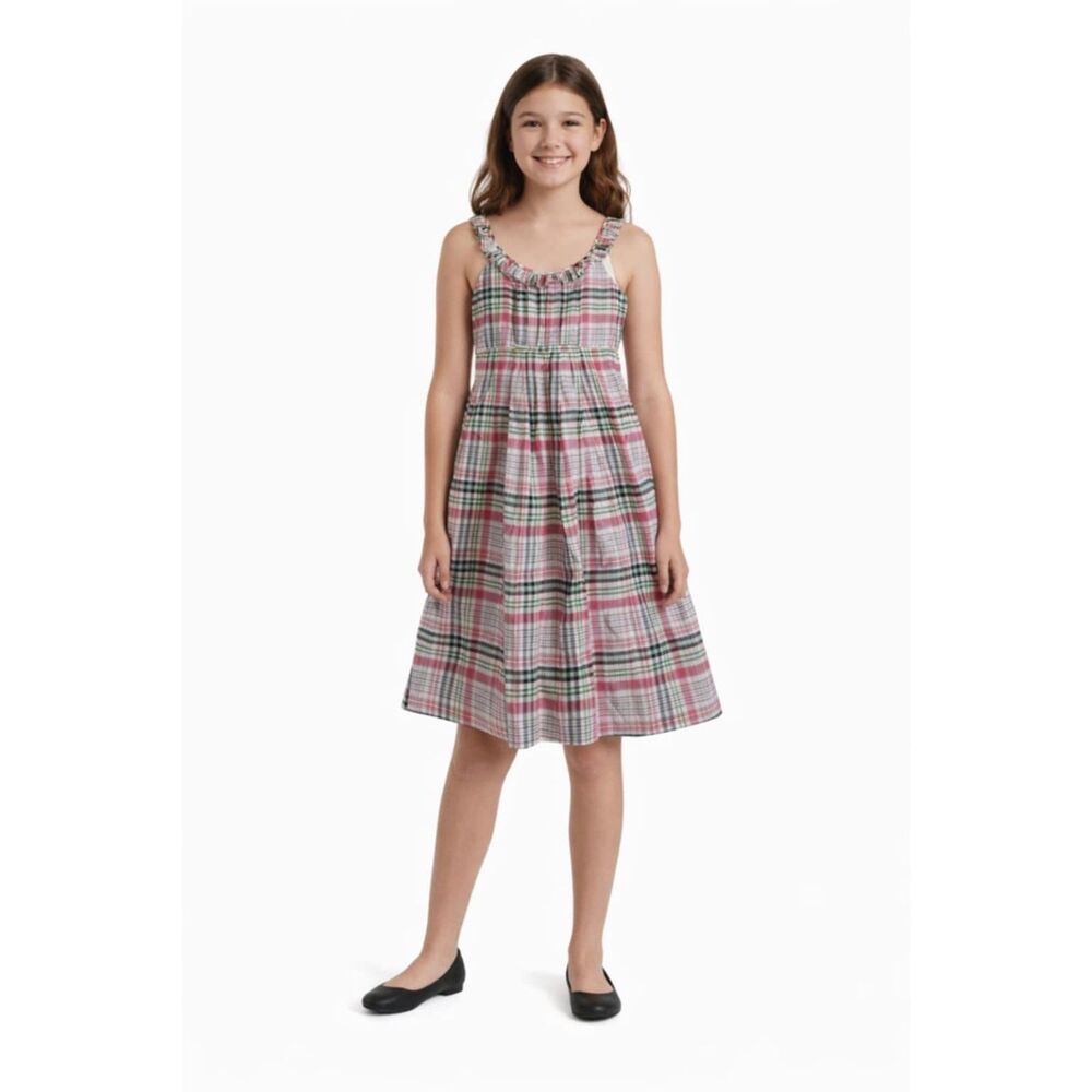 Polo Ralph Lauren Dress Pink Green Blue Plaid Sleeveless YOUTH GIRLS Size 12